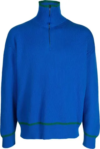 Half-Zip Fastening Wool Jumper