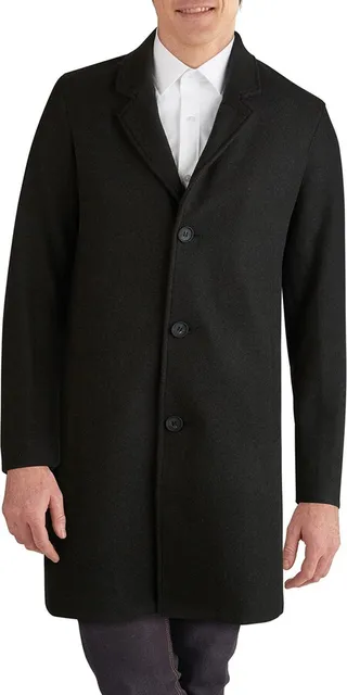 Regular Fit Stretch Wool Coat