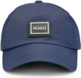 Framed-logo cap in nylon twill