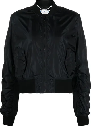 Diag Cropped Bomber Jacket