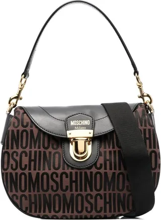 Brown Logo Stamp Monogram Shoulder Bag