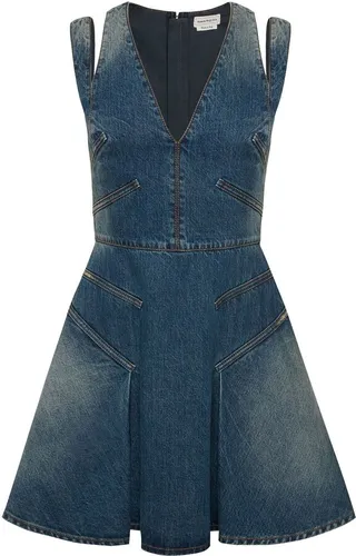 V-neck denim minidress