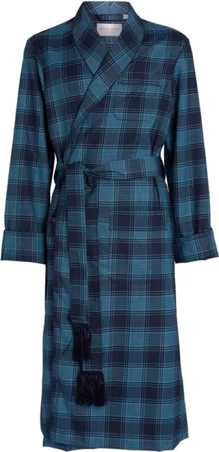 Derek Rose Wool Check York Robe