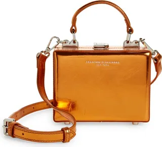Mini Kendrick Metallic Leather Trunk Crossbody Bag