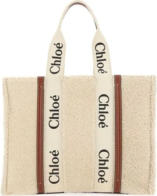 Chloé Woody Shearlng Large Tote Bag