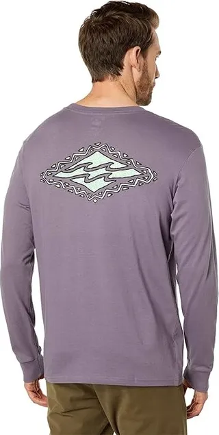 Billabong Crayon Wave Long Sleeve Tee (Purple Haze) Men's Clothing