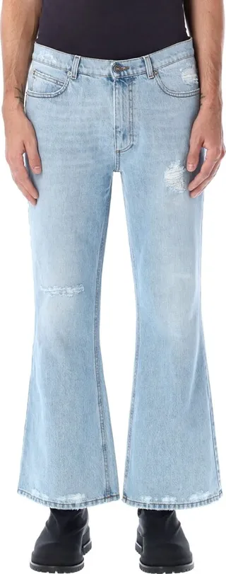 Distressed Flared Denim Pants