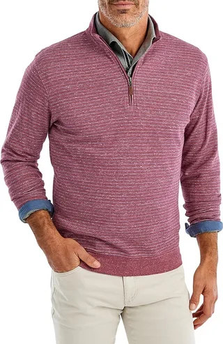 Skiles Striped Quarter-Zip Sweater