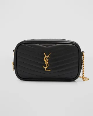 Lou Mini Camera Bag In Quilted Cuir Souple Brilliant Smooth Leather