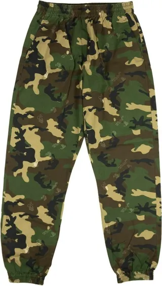 Green Camo Logo Casual Pants