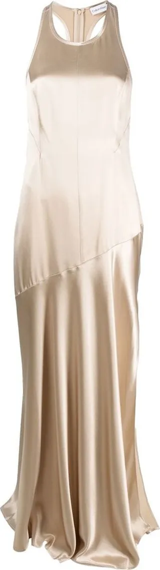 Pearlescent-Finish Long Dress