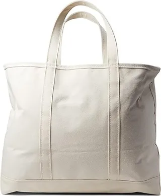 L.L.Bean Zip Top Boat and Tote Large (Natural) Handbags