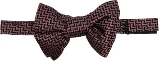 Geometric-Pattern Silk Bow Tie