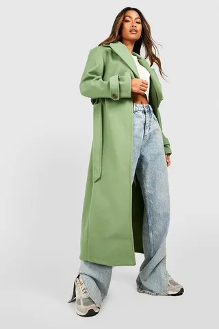 Wool Look Oversized Trench Coat