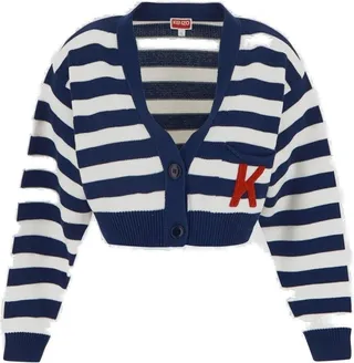 Kenzo Striped V-Neck Knitted Cardigan