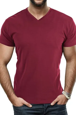 Solid V-Neck Flex T-Shirt