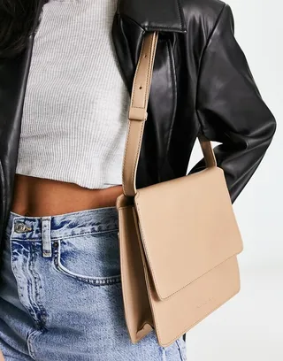 French Connection classic shoulder bag in stone