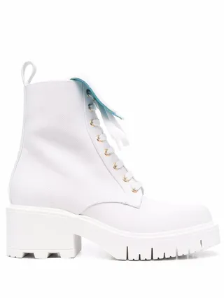 Logo-Embossed Lace-Up Boots