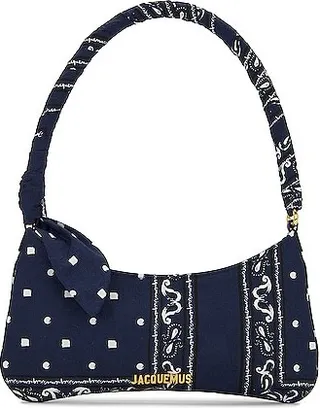 JACQUEMUS Le Bisou Bandana Bag in Navy