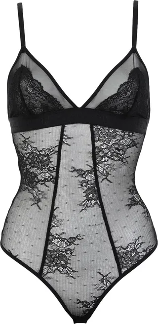 Lace Body Lingerie Bodysuit Black