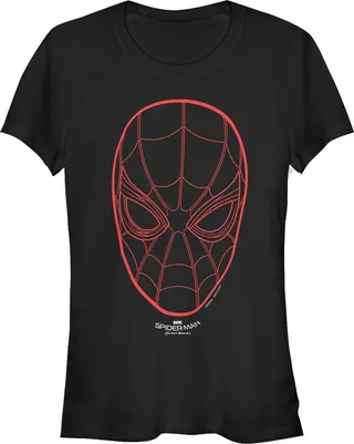 Junior's Marvel Spider-Man: Homecoming Mask T-Shirt - Black - X Large