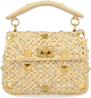 Garavani Roman Stud Foldover Top Shoulder Bag
