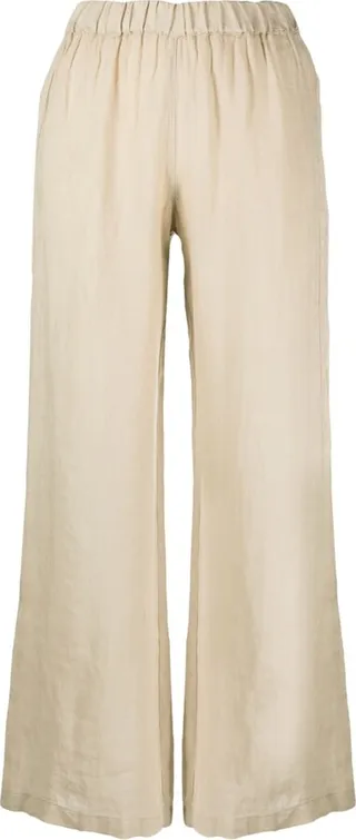 High-Waisted Linen Trousers