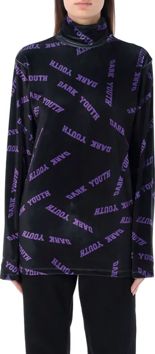 Turtleneck Velvet Long Sleeve Shirt