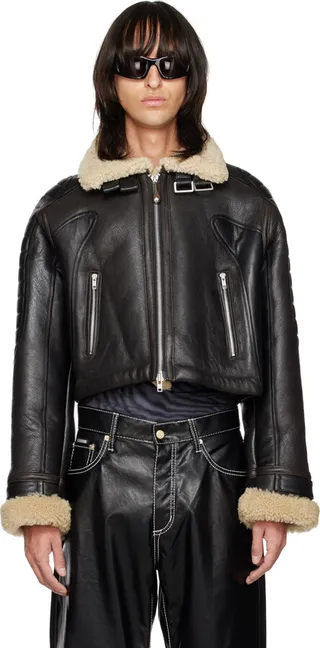 Eytys Black Patti Leather & Shearling Jacket