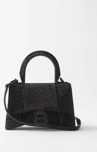 Hourglass Xs Crystal-embellished Handbag