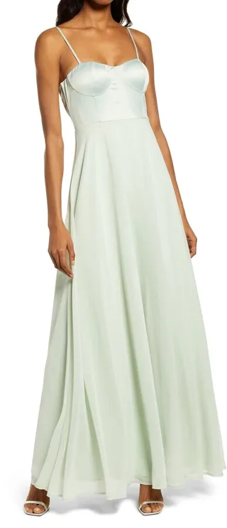 Best Part of Me Satin Bustier Chiffon Gown