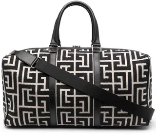 Monogram-Pattern Two-Tone Holdall