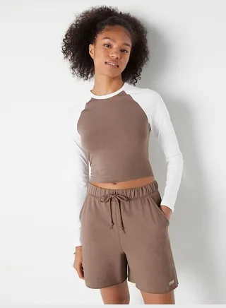 Shrunken Long-Sleeve Baseball T-Shirt