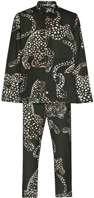 Animal Print Cotton Pajama Set
