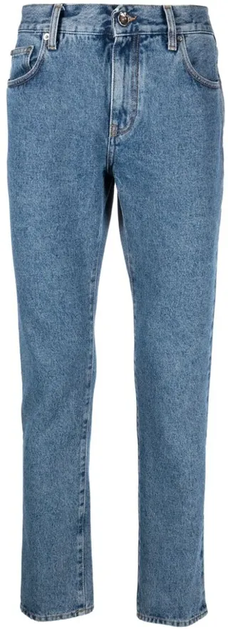 Diag-print skinny jeans