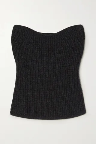 Isabel Marant - Blaze Strapless Ribbed Wool And Cashmere-blend Top - Gray