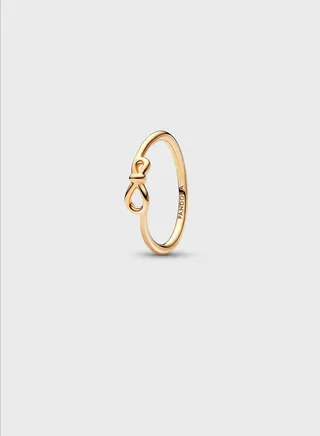 14K Rose Gold-Plated Ring With Clear Cubic Zirconia