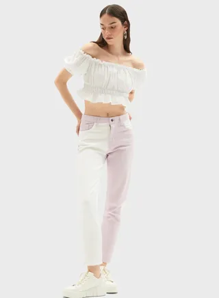 Color Block High Waist Pants