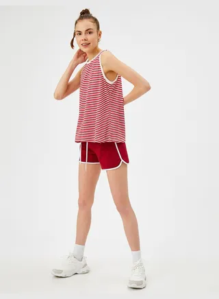 Stripe Detailed Shorts Cotton