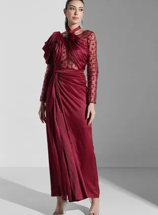 Cut Out Mesh Detail Dress