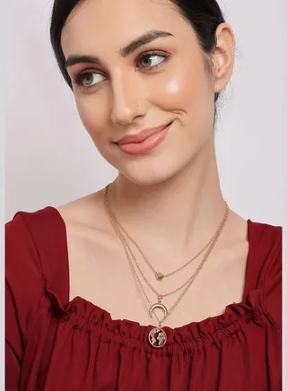 Pack of 3 Gold Plated Trendy Zirconia Chain