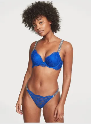 Shine Strap Lace Thong Panty