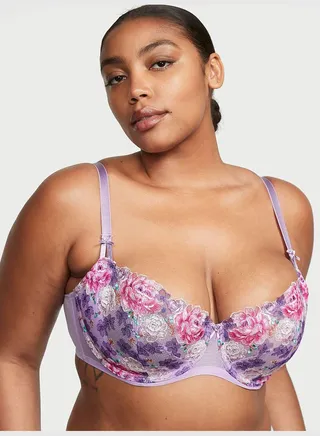 Wicked Unlined Floral Embroidery Balconette Bra