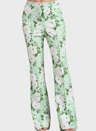 Floral Print Flared Pants