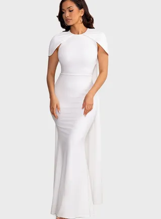 Cape Sleeve Flared Dress