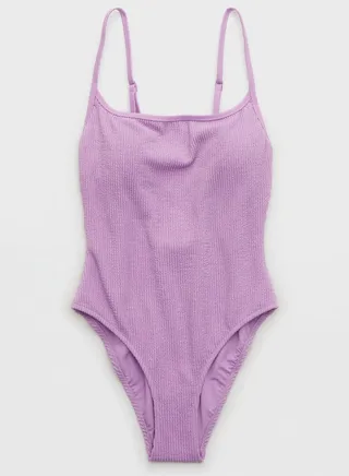 Ribbed High Leg Swimsuit