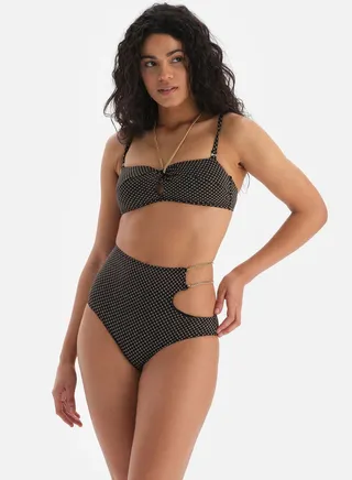 High Leg Cut Out Bikini Bottom