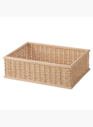 Buri Material Rectangular Basket, W 37 x D 26 x H 12 cm, S, Natural