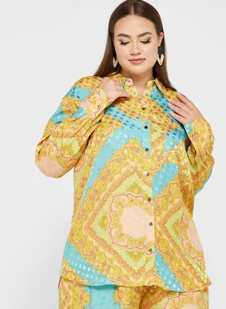 Printed Button Down Shirt