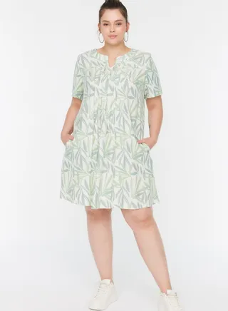 Pocket Detail Printed Dress